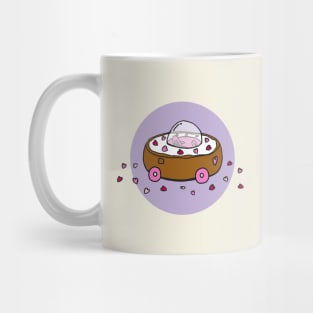 Valentine's Day Donut Car with Heart Sprinkles (Purple) Mug